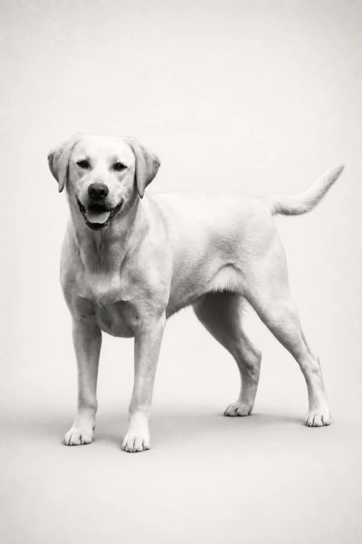Monochrome pet portrait style — black, white & timeless